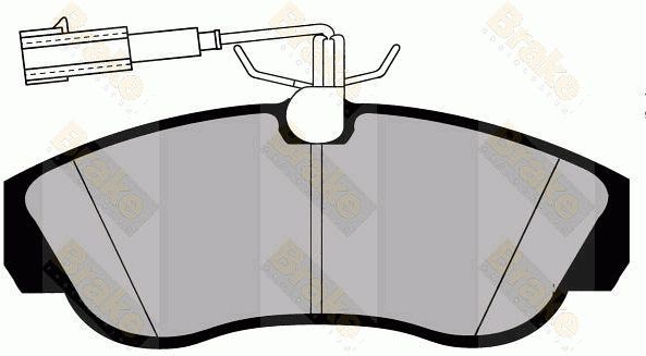 BRAKE ENGINEERING Комплект тормозных колодок, дисковый тормоз PA1283